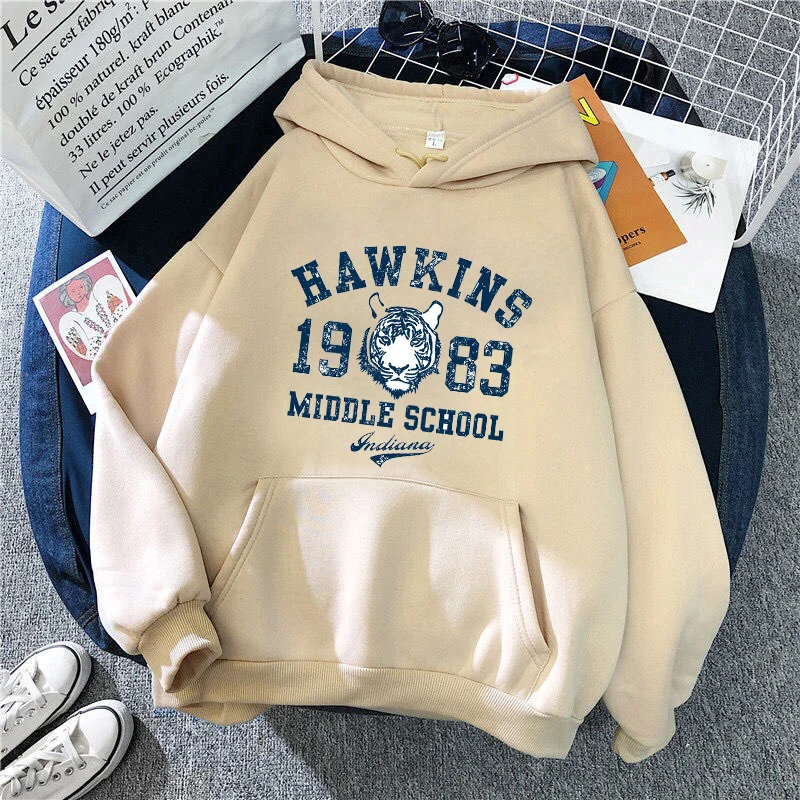 

Stranger Things 1983 Print Hoodie Men Harajuku Hoody Fashion Casual Sweatshirt Hawkins Middle 1983 School Sportswears Plus Size