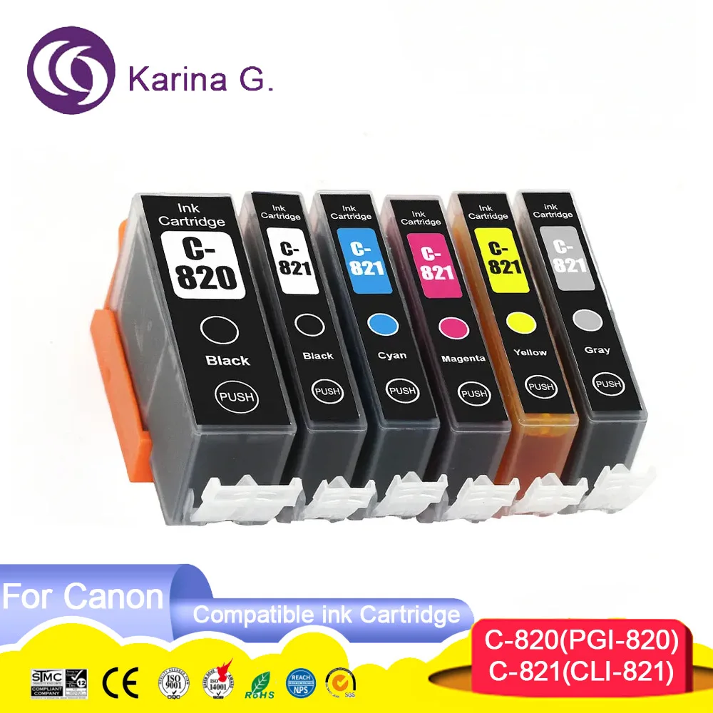 

Compatible PGI-820 PGI820 CLI-821 CLI821 Color Printer Ink Cartridge for Canon PIXMA MP988/MP996 Printer