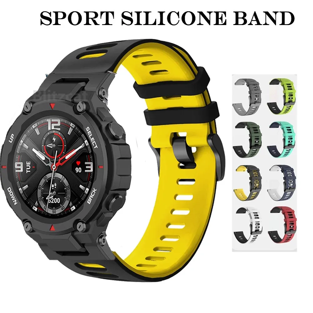 double Colour Silicone Band For Huami Amazfit T Rex Pro Strap For Xiaomi Amazfit T Rex Smart Watch Bracelet Sport Wrist Strap