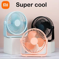 xiaomi mini desktop fan portable usb chargeable 360%c2%b0 rotating fans rechargeable mute cooling adjustable angle high quality fans