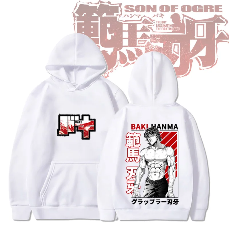 

Hot Sale Baki Hanma Anime Hoodie 90s Graphic Printed Pullover Unisex Vintage Hooded Sweatshirt Winter Casual Fleece Streetwear