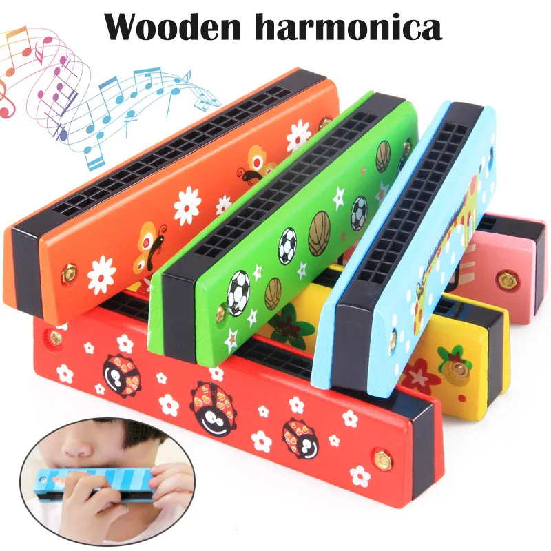 

1 Pcs Children Kids Wooden Harmonica Kindergarten Fun Puzzle Educational Toys Baby Gifts Random Colors And Styles