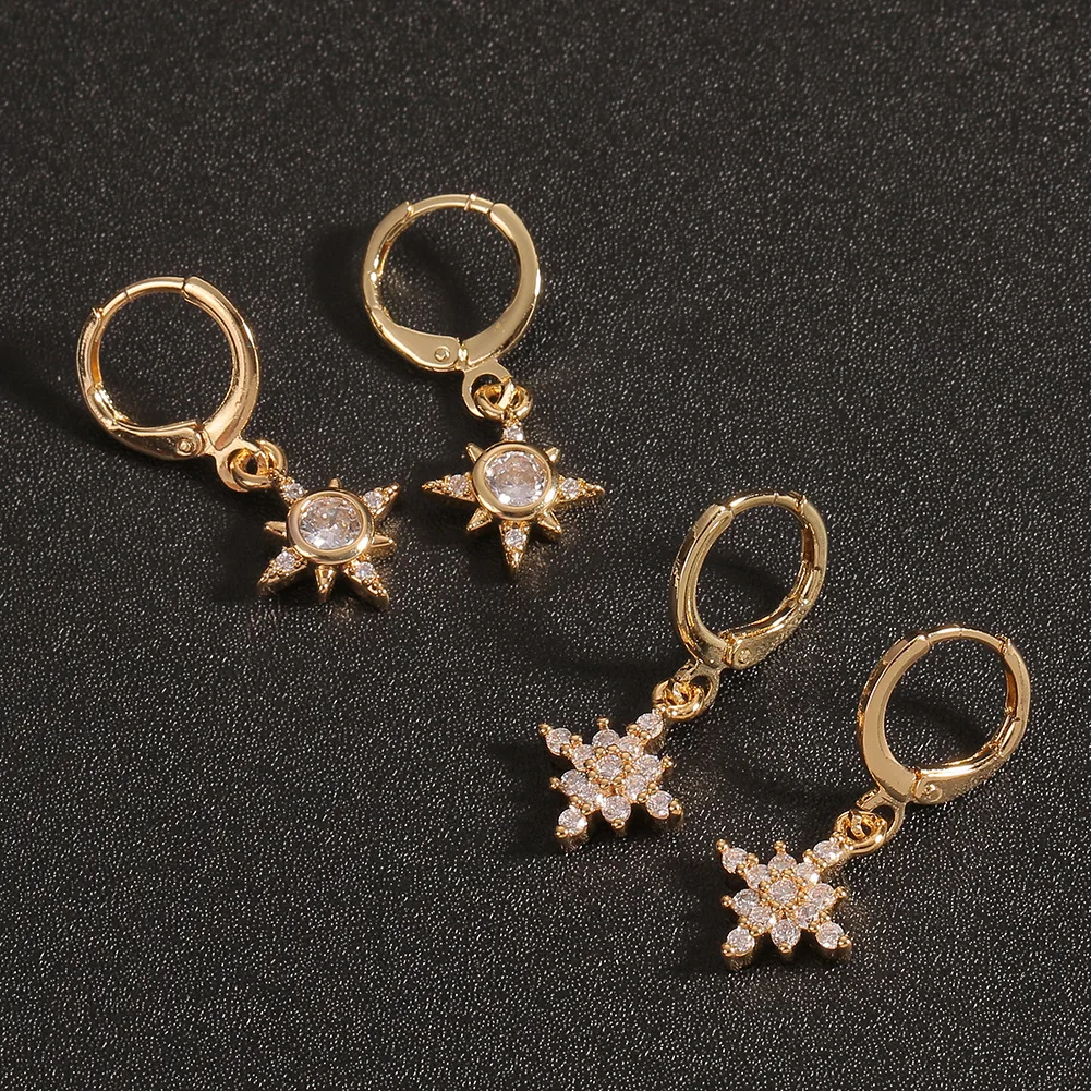

2022 New Ins Jewelry Six-pointed Star Women's Personality Earrings Small Fresh Creative Valentine's Day Gift