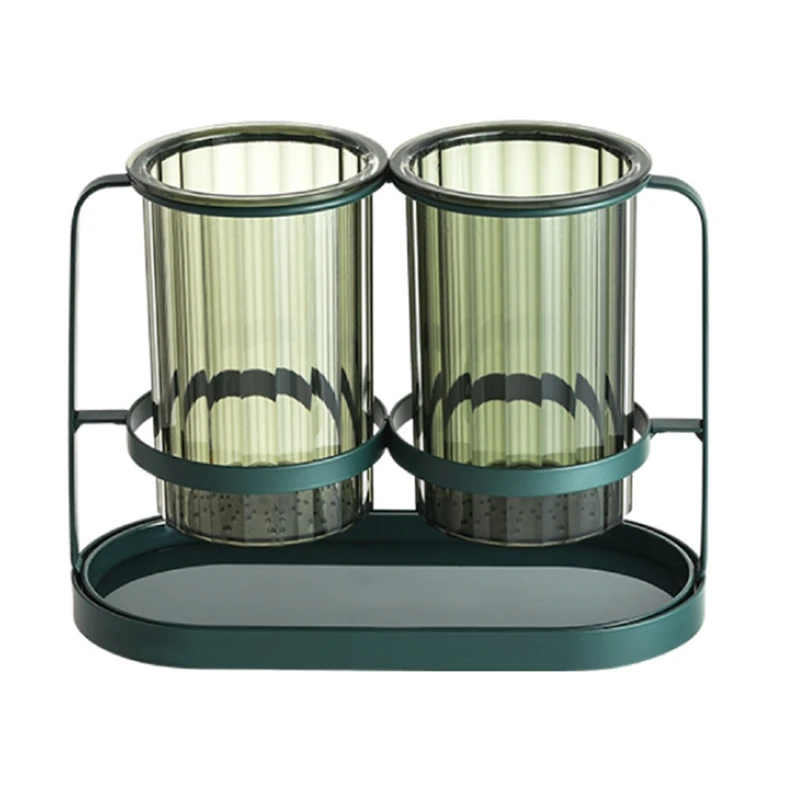 

Restaurant Draining Rack Double Chopsticks Holder Kitchen Utensil Holder Countertop Tableware Storage Box with Tray