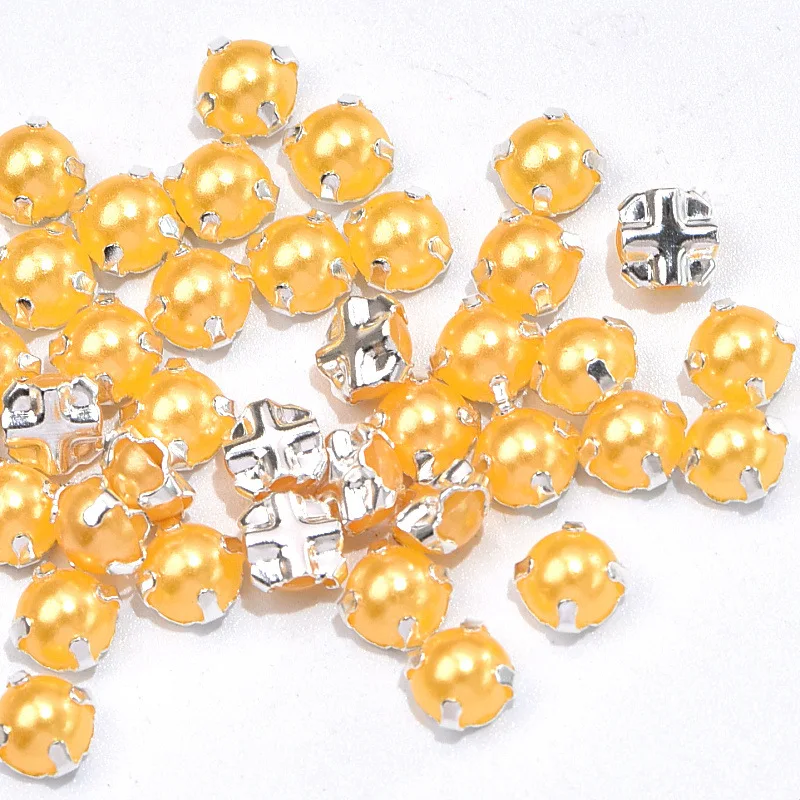

5mm Hand Sewn Cross Claw Pearl Resin Plastic Pearl Claw Drill DIY Garment Decorative Jewelry Accessories