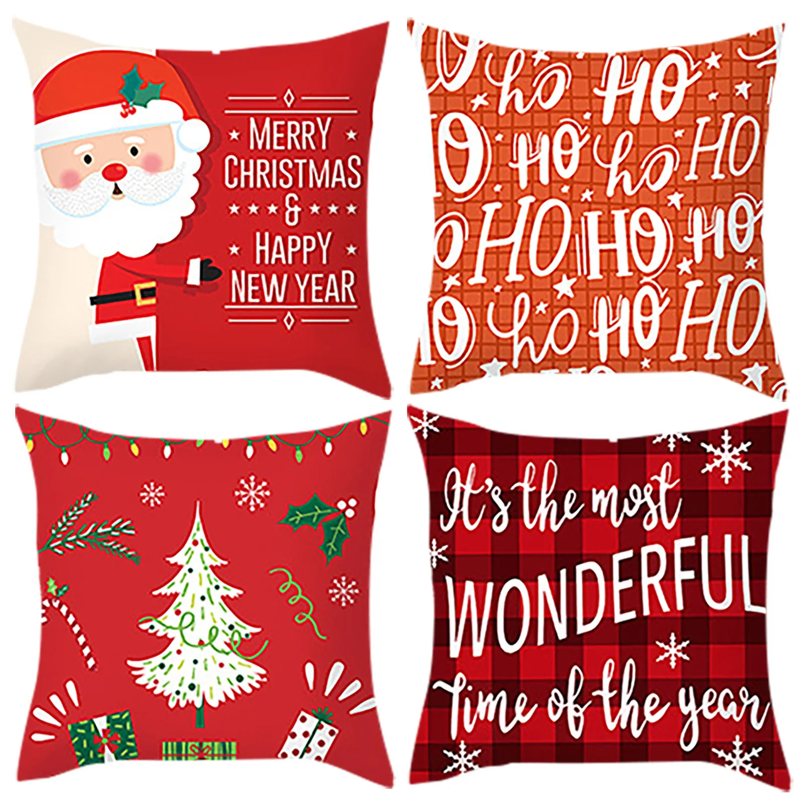 

100 Cotton Pillow Cases 4PC Christmas Letter pattern Sofa Bed Home Decor Pillow Cases 26x26 Set of 2 Fall Throw Pillows for Bed