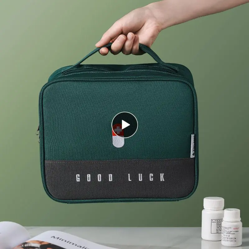 

Portable Storage Bag Thickened Medicine Box Waterproof Layered Family First Aid Kit Large Capacity Medication Storage Kit