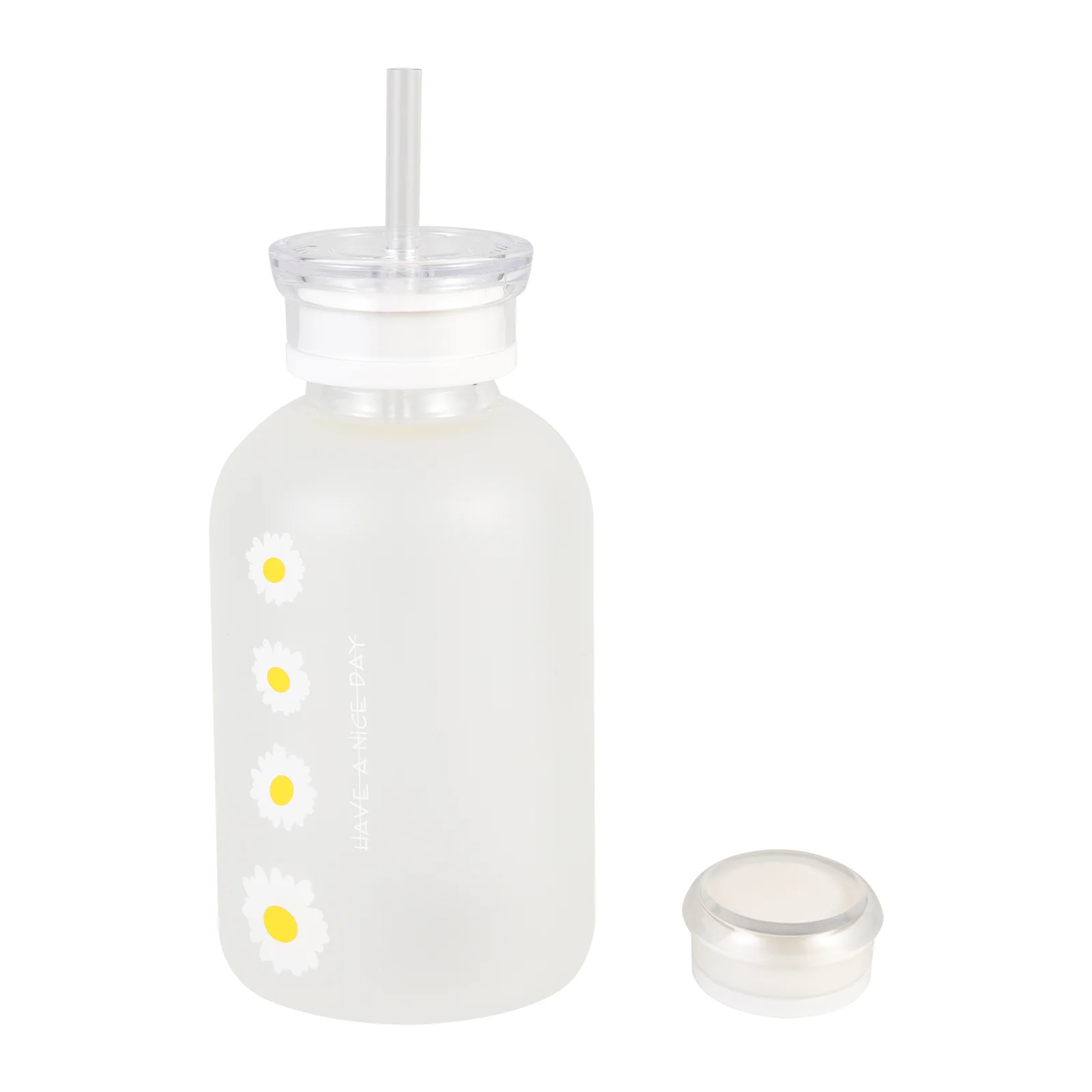 

Water Bottle Bottlescupwith Drinking Strawclear Cool Cups Portable Mug Jug Scale Tumbler Tea Cold Empty Glasses Coffeestraws