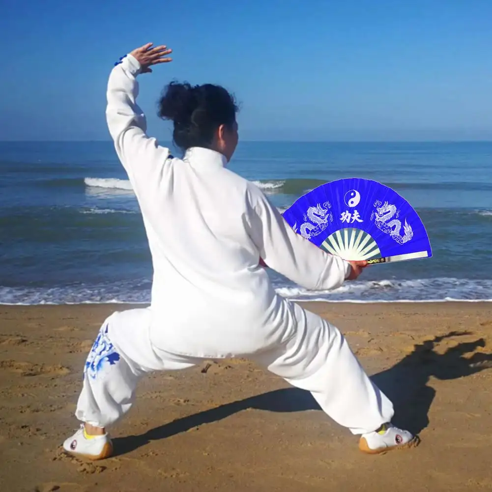 

Традиционный вентилятор Tai Ji, легкий ручной вентилятор кунг-фу, устойчивый к ржавчине, из нержавеющей стали, в рубчик, Складной вентилятор, и...