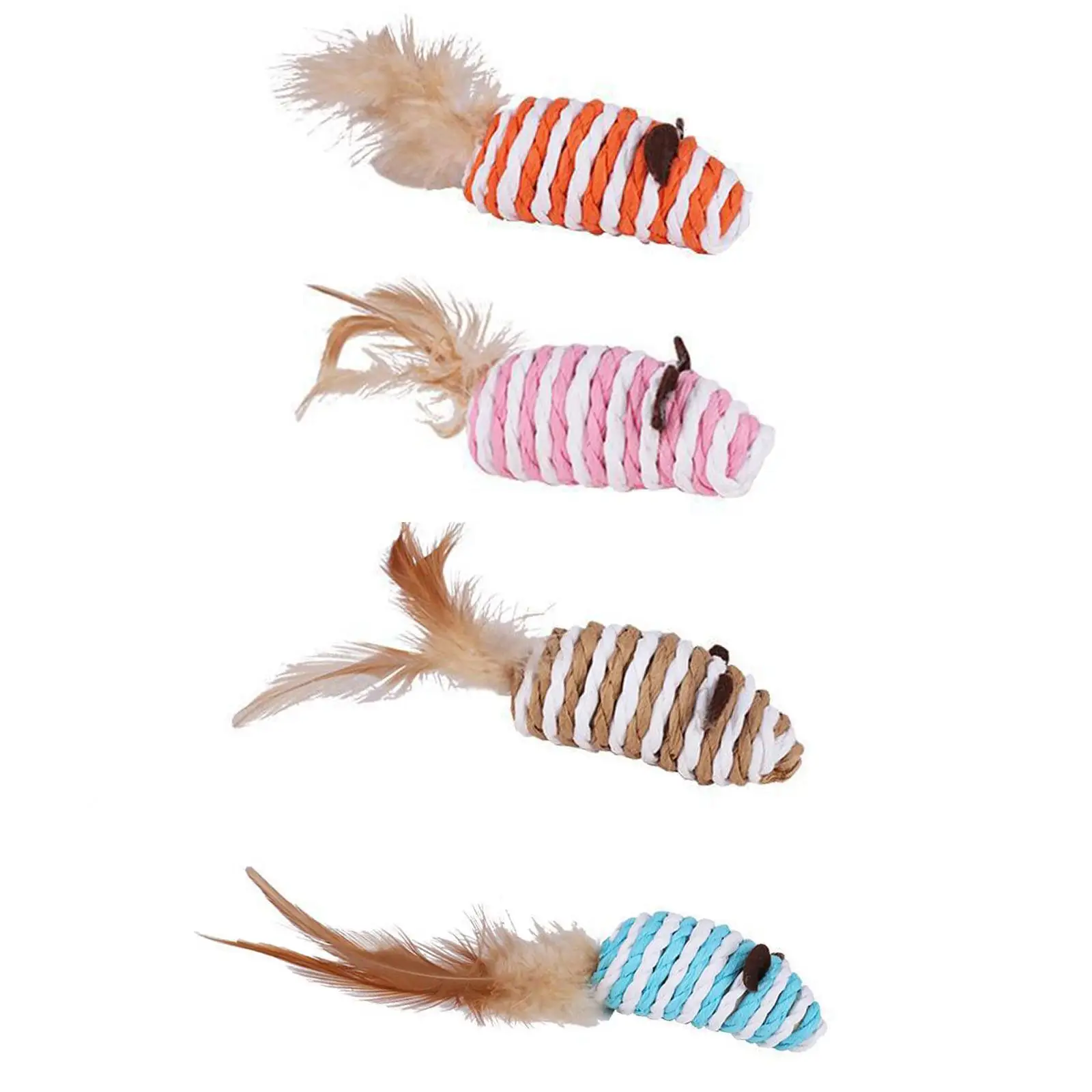 

Woven Fake Mice Cat Toys Durable Animal Toys Small Pets Toys for Interactive Fetch Training Claws Exercise Indoor Kitten