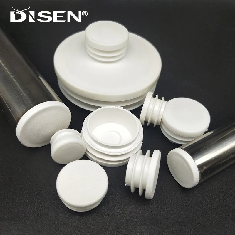 4/8Pcs White Round Plastic Pipe Plug Dia13-76mm Blanking End Cover Cap Tube Inserts Plugs Bung For Steel Furniture Leg Protector