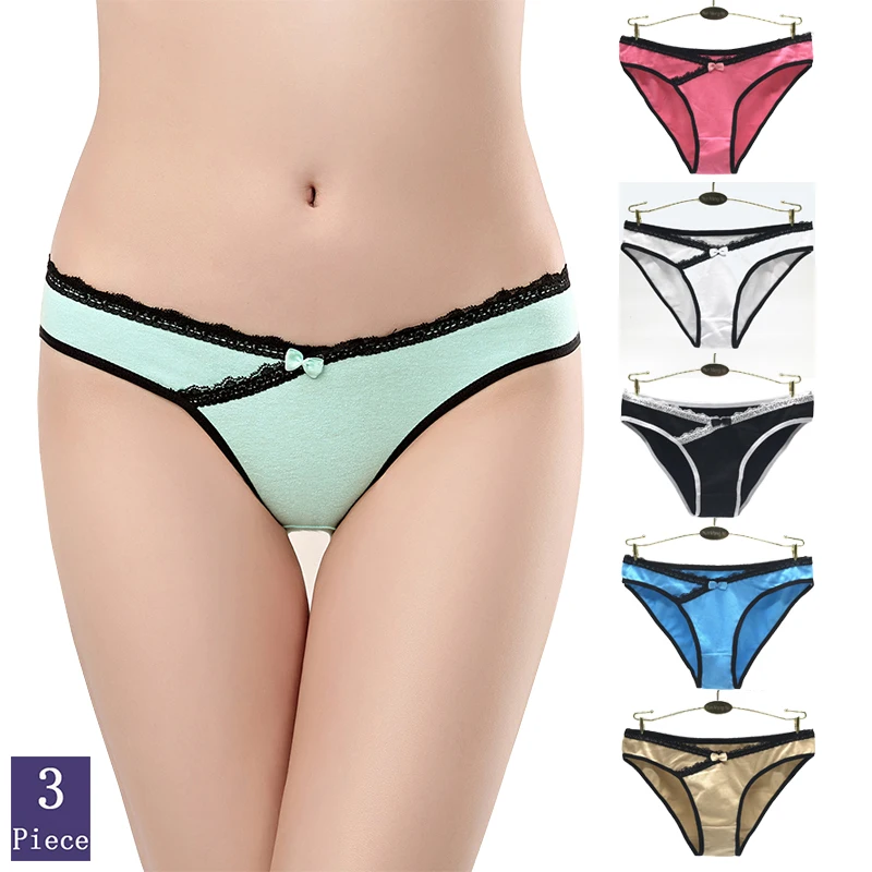 

3pcs/Set Woman Panties Fashion Low Waist Sexy Lady Lingerie Solid Color Style Cotton Underwear Soft Comfortable Cute Girl Briefs