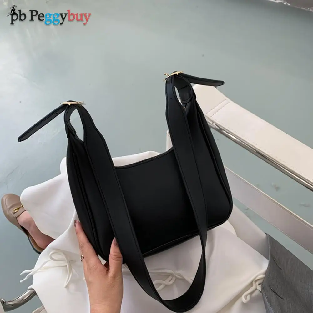 

Модная сумка-мессенджер с полумесяцем, Женская однотонная Простая Дорожная сумка через плечо из искусственной кожи, сумочка, сумки для женщ...