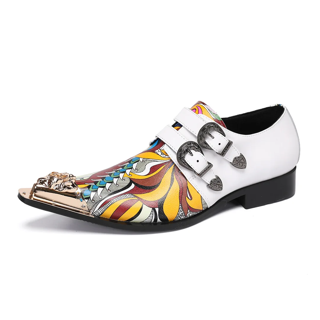 Мужские однотонные туфли Pring белые коричневые деловые повседневные из воловьей