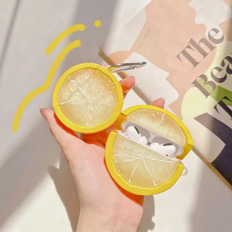 

Забавный силиконовый чехол для наушников с имитацией лимона для Apple Airpods Pro 3