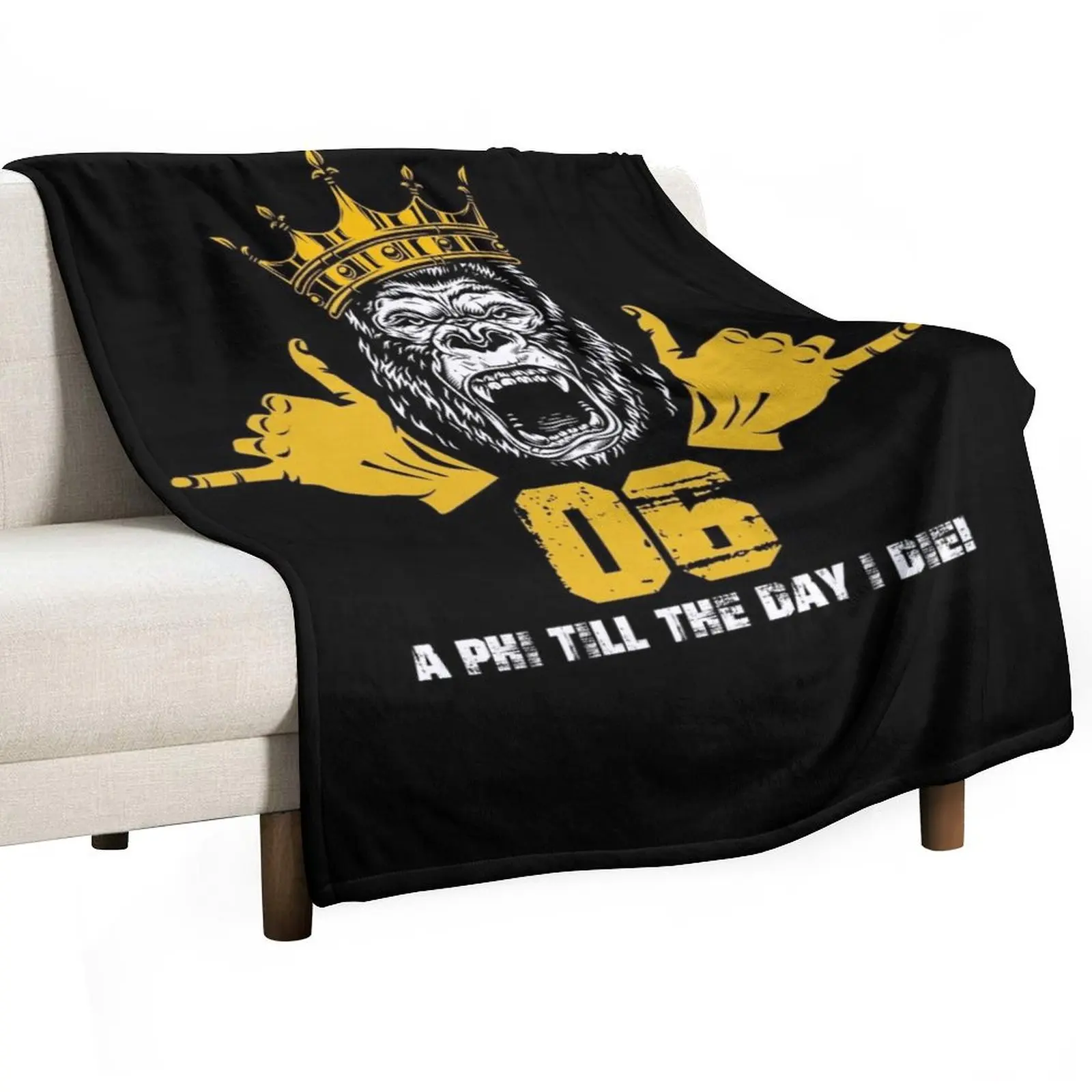 Мужское одеяло Alpha 1966. Горилла с надписью Phi Crown постельное белье теплые одеяла