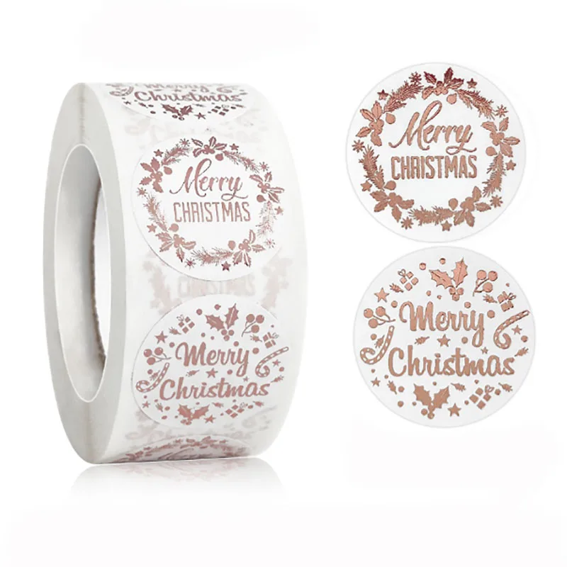 

500 шт., самоклеящиеся наклейки из фольги под розовое золото