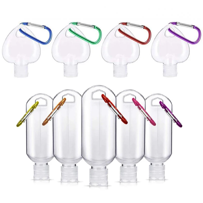 

30Pcs 30ML 50ML Travel Bottles With Keychain Empty Refillable Containers For Hand Sanitizer Conditioner Body Wash Liquid