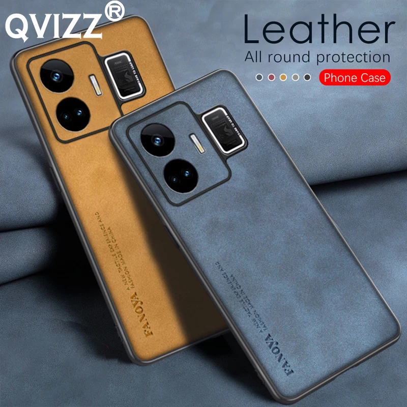 

Leather Case for OPPO Realme GT Neo 5 Luxury Armor Shockproof Soft Silicone Edges Hard Full Camera Phone Cover OPPO RealmeGTNeo5