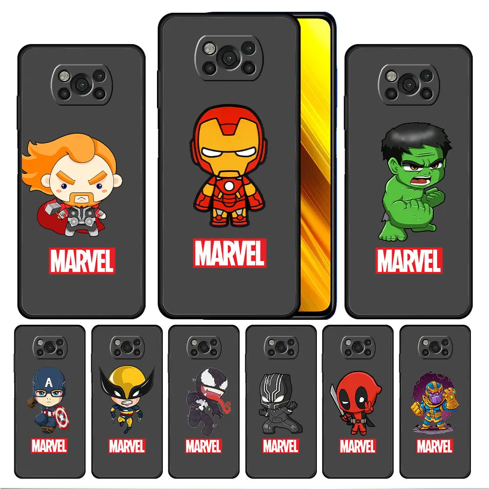 

Marvel Hero The Avengers Cell Silicone Case Cover for Xiaomi Poco Redmi 8 7 F3 M3 X3 NFC X4 Note 9 9S 10 11 Pro Official