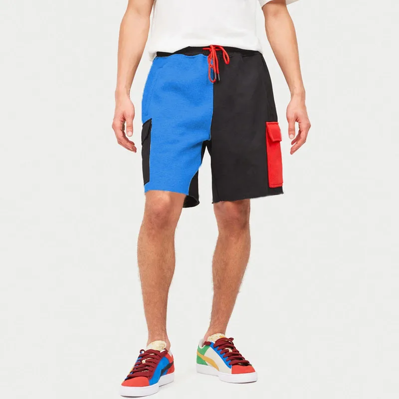 

New men's summer cross-border tide brand men's loose contrast color pants casual micro-bomb contrast color sports shorts S-3XL