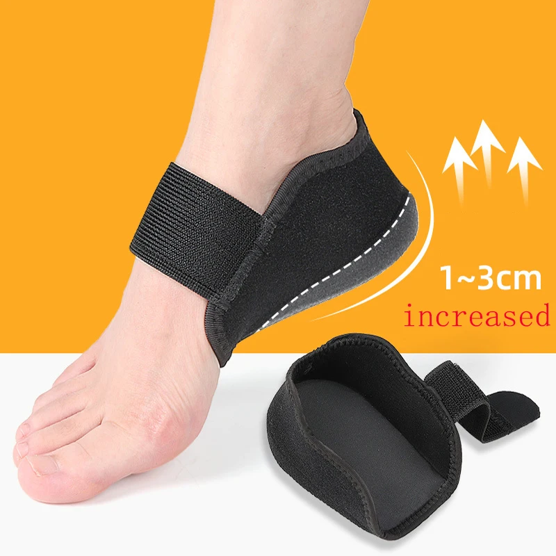 Heel Protective Sleeve Increased By 1 2 3 CM, Heel Pad Hook And Loop Silicone Anti-slip Half Pad Anti-cracking Foot