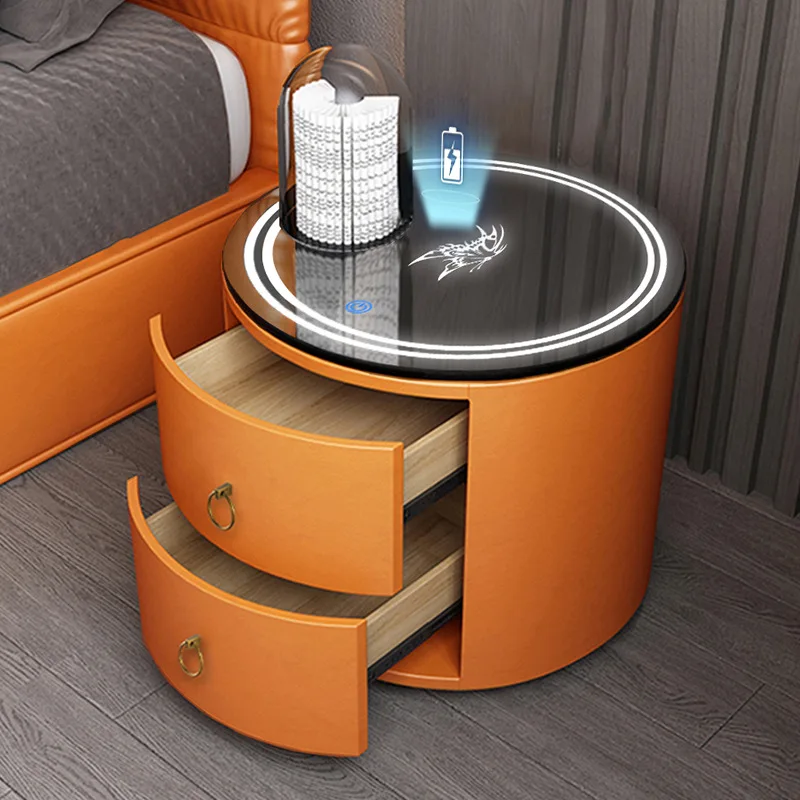 

Nightstand Modern Patient Tables Luxury Hospital Rattan Lamp Cabinet Smart Bedside Table