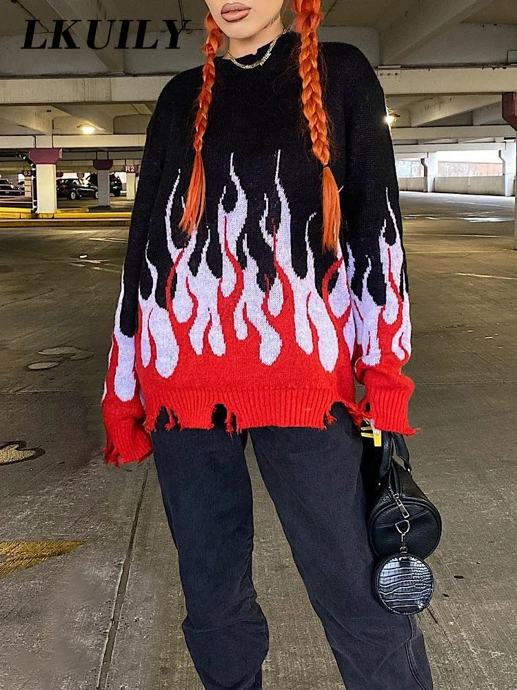 

Женский свитер оверсайз с круглым вырезом, свободного покроя