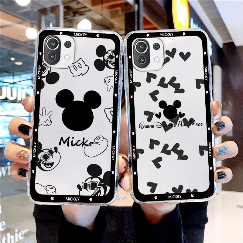 

Disney Mickey Minnie Logo For Xiaomi 13 Lite 12T 12S 12 11 Ultra 11T 10T 9 Pro 5G Transparent Phone Case Cover