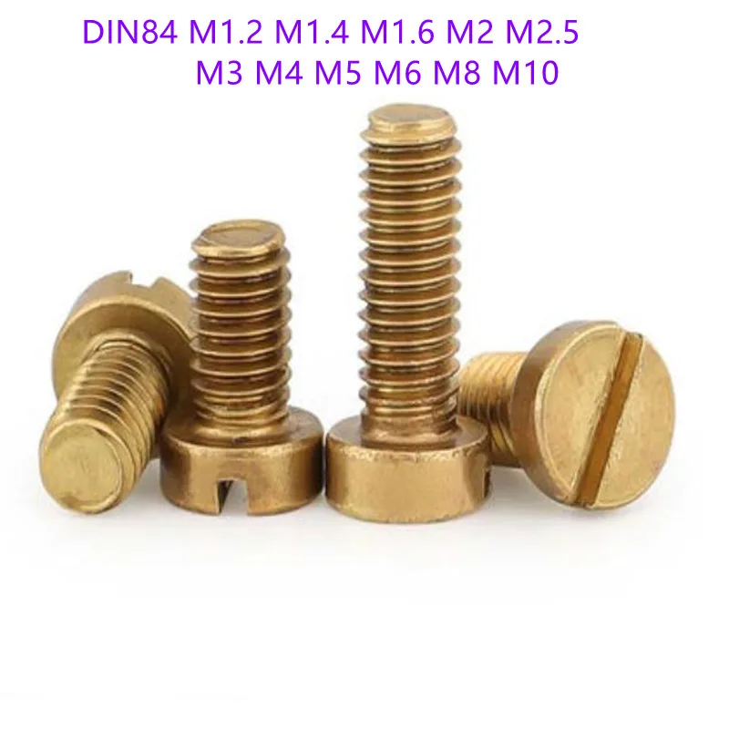 5-50 шт. латунные винты с шлицевой головкой M1.2 M1.4 M1.6 M2 M2.5 M3 M4 M5 M6 M8 DIN84 | Винты