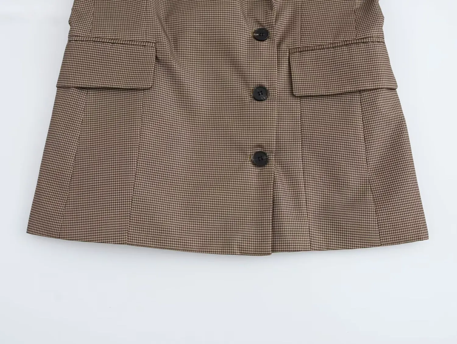 2024 винтажный двубортный офисный женский клетчатый пиджак с карманами свободный