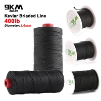 black braided kevlar line 400lbs high strength 1 6mm heavy duty fishing kite tactical survival camping hiking outdoor 501000ft