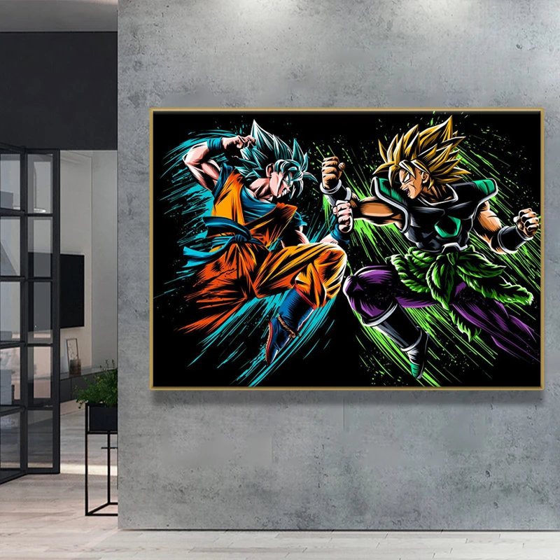

Japanese anime dragon ball and vegeta pictures poster canvas painting wall art suitable for living room bed modern home decor