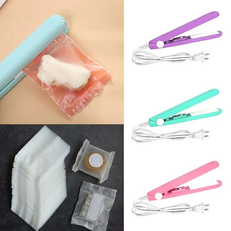 Mini Portable Heat Sealing Machine Food Vacuum Sealer Seal Packing Plastic Impulse Sealer Household Bag Clips Handheld Packing