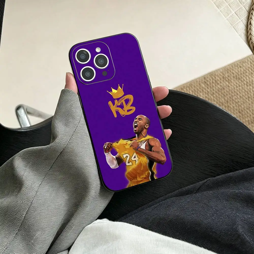 Фото Чехол для телефона для фанатов баскетбола K-Kobe B-Bryant для iPhone 17, 16, 15, 14, 13, 12, 11 Plus, Pro Max и других моделей, силиконовый, черный №2