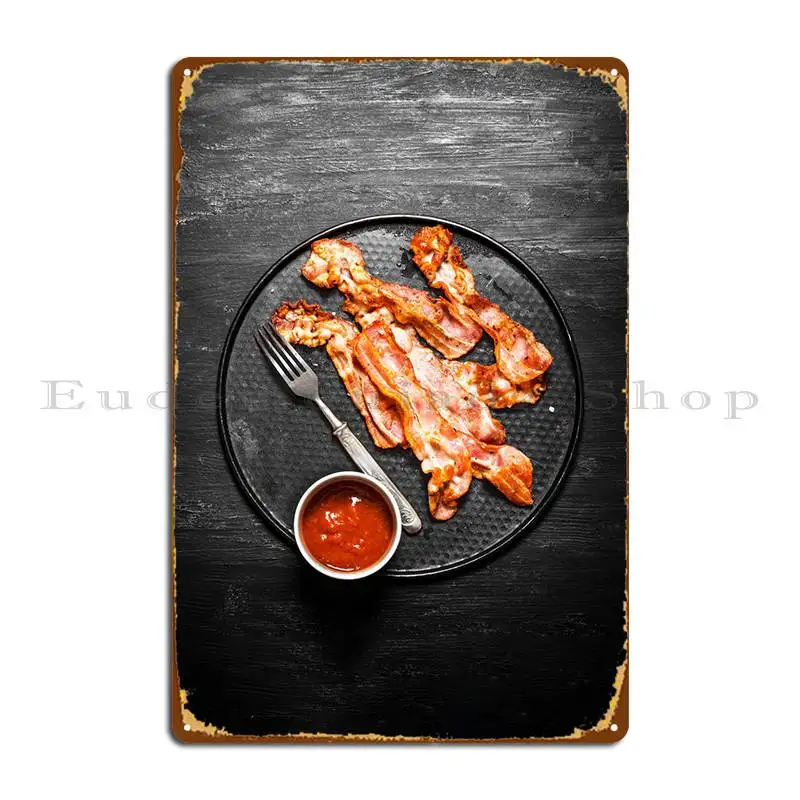 

Fried Bacon Tomato Sauce Metal Plaque Create Plaques Wall Cave Cinema Garage Tin Sign Poster