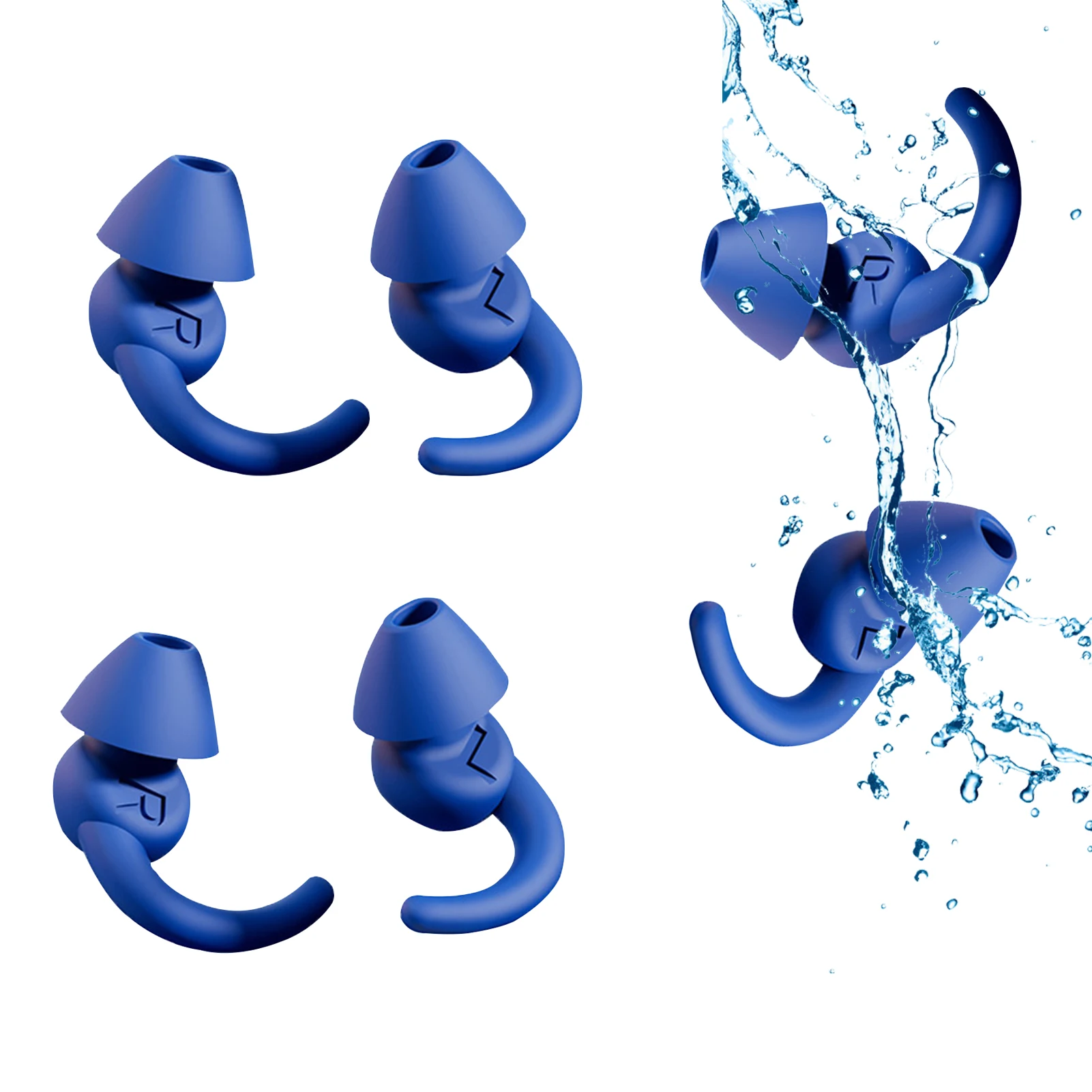 

2pairs Ergonomic Dormitory Ear Plug Studying Noise Canceling Travel For Sleeping Snoring Soft Silicone Hearing Protection Home