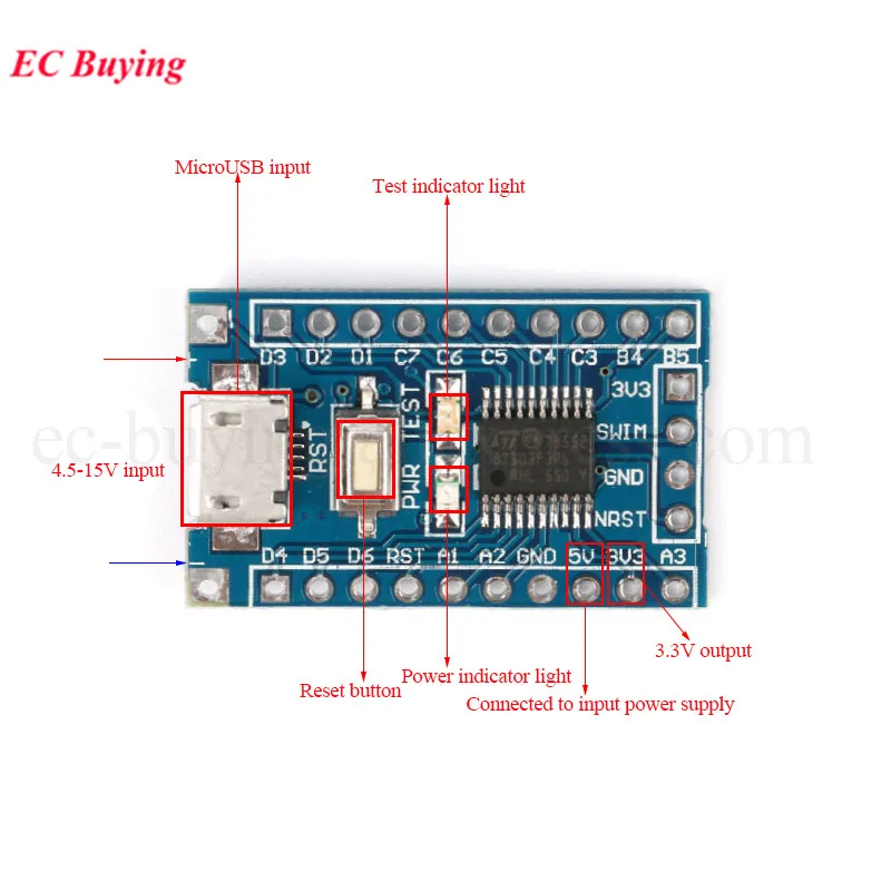 STM8S103F3P6 Системная плата ARM STM8 STM8S STM8S003 Минимальный основной модуль макетной платы для Arduino STM8S103F3P6 Системная плата ARM STM8 STM8S STM8S003 Минимальный основной модуль макетной платы для Arduino