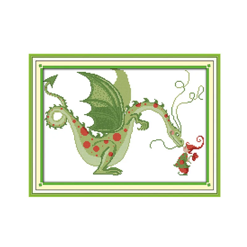 

Dinosaurs and elve cross stitch kit cartoon 14ct 11ct count print canvas stitching embroidery DIY handmade needlework