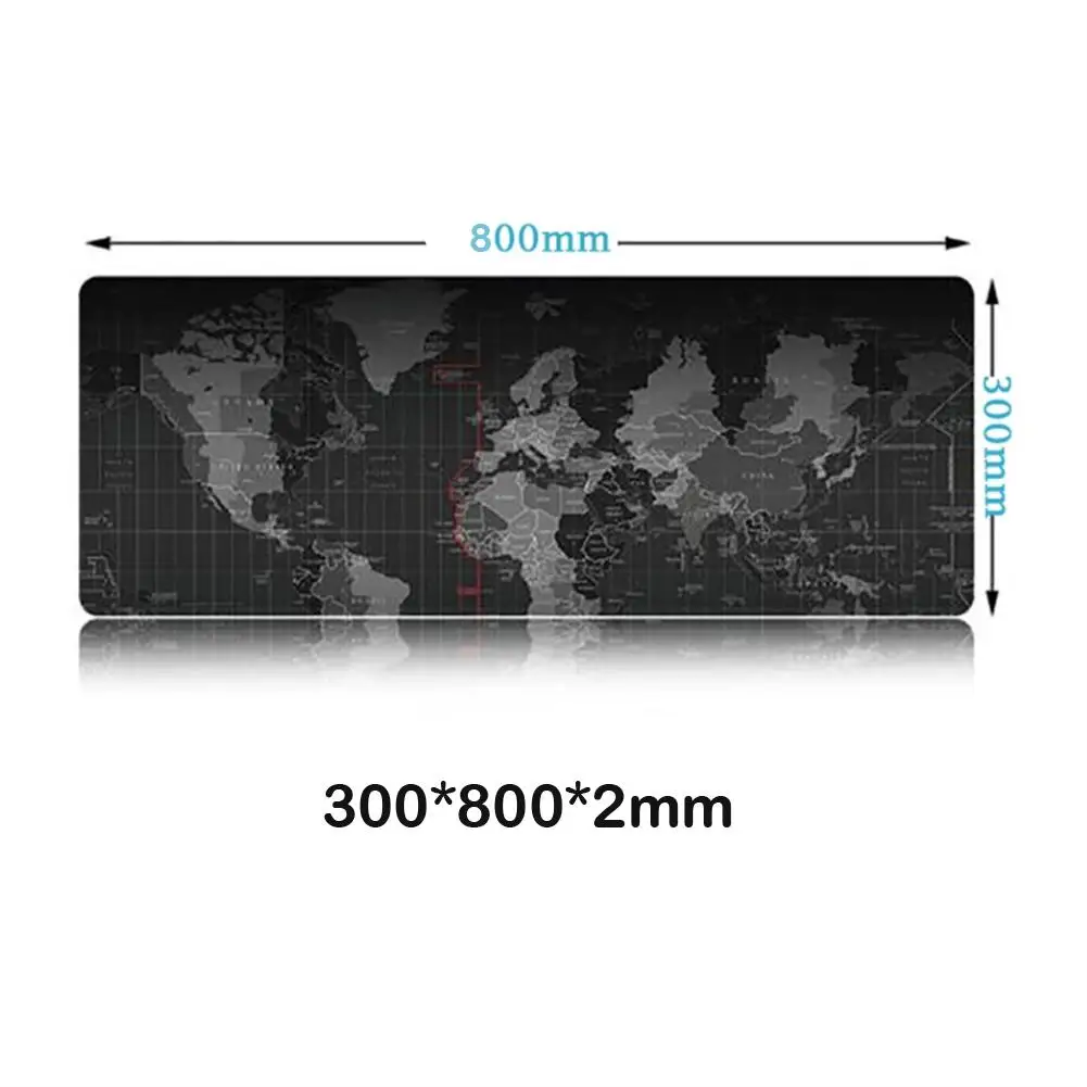 

Rubber World Map Large Mouse Pad Thickened Extended Non-slip Computer Mousepad Game Keyboard Desk Mat For Laptop Pc Office Home