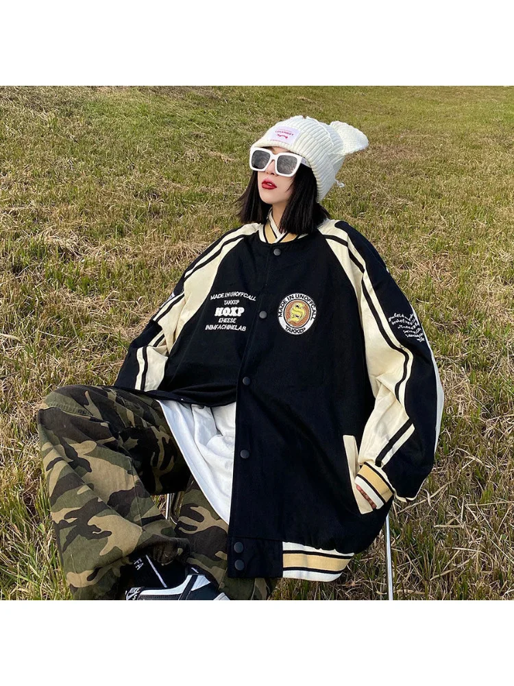 

Женская бейсбольная куртка-бомбер в стиле «хип-хоп»