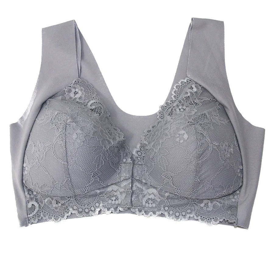 New No Rims Front buckle Large Sexy Lace Lingeries Women Bras Vest Comfortable Sleep M-9XL Women's Underwear