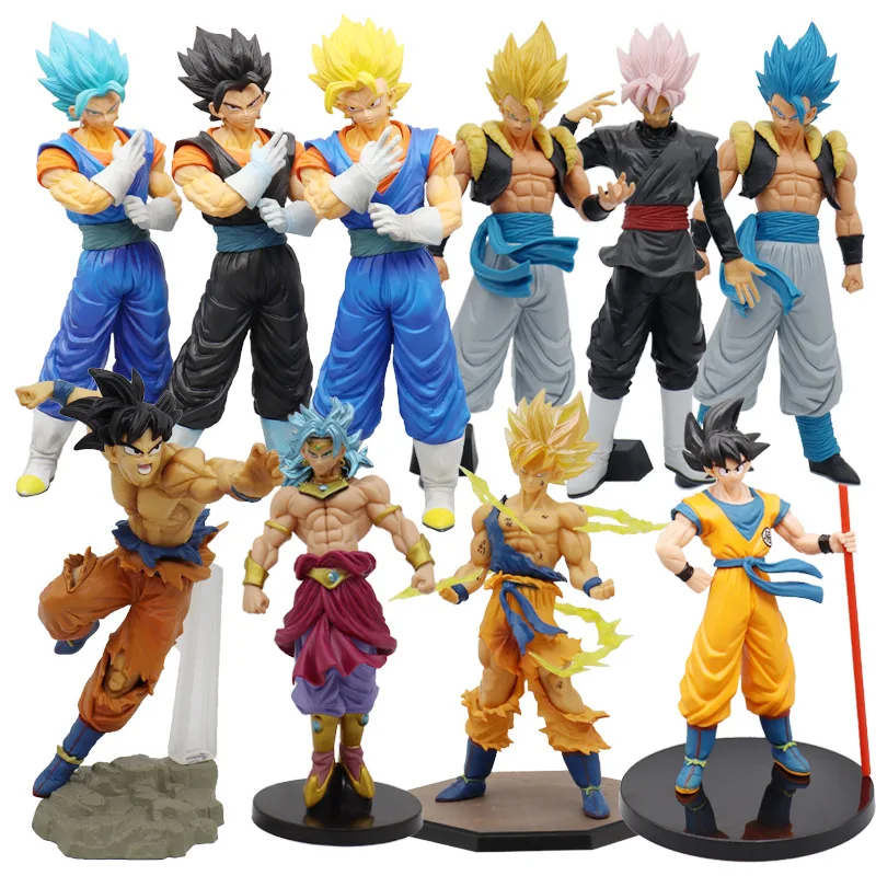 

New Dragon Ball Anime Dolls Super Saiyan Vegeta Majin Buu White Hair Black Hair Standing Posture Goku Budokai Fighting Form