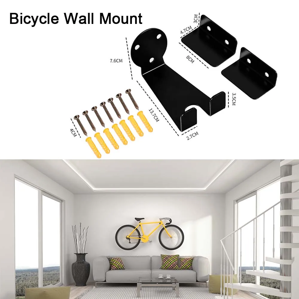 Настенный держатель для велосипеда, крючок для хранения, вешалка для велосипеда, комнатный выставочный стеллаж, подставка для поддержки горных и дорожных велосипедов, фиксированный подвесной крючок
