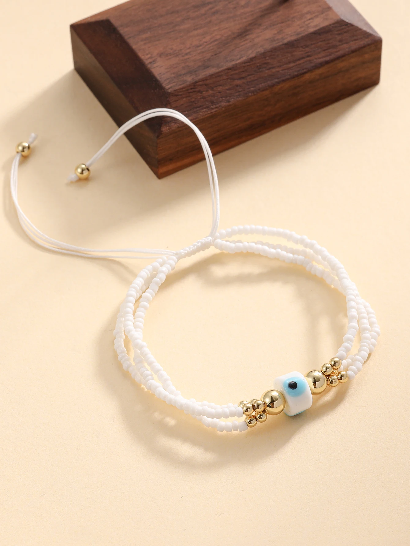 European and American customs, ethnic elements, devil's eyes, multi-layer layered women's bracelet, colorful rice bead bracelet