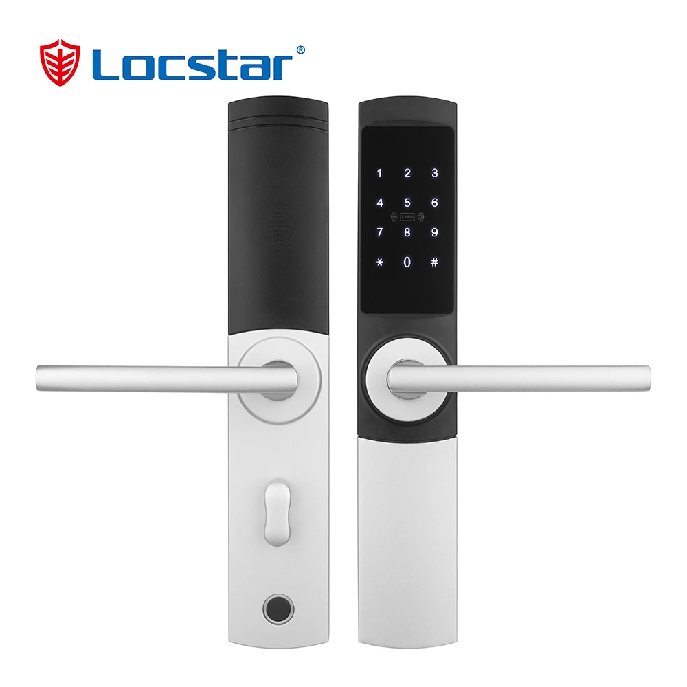

Locstar Zinc Alloy Narraw Design Euro Ansi Mortise Electric Card Reader Smart Hotel Door Lock