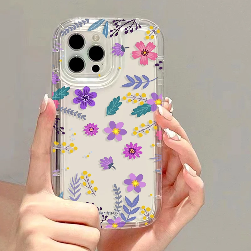 Модный чехол с цветочным рисунком для iPhone 12 Pro чехлы 11 14 13 15 16 Max X XR XS Plus защитный