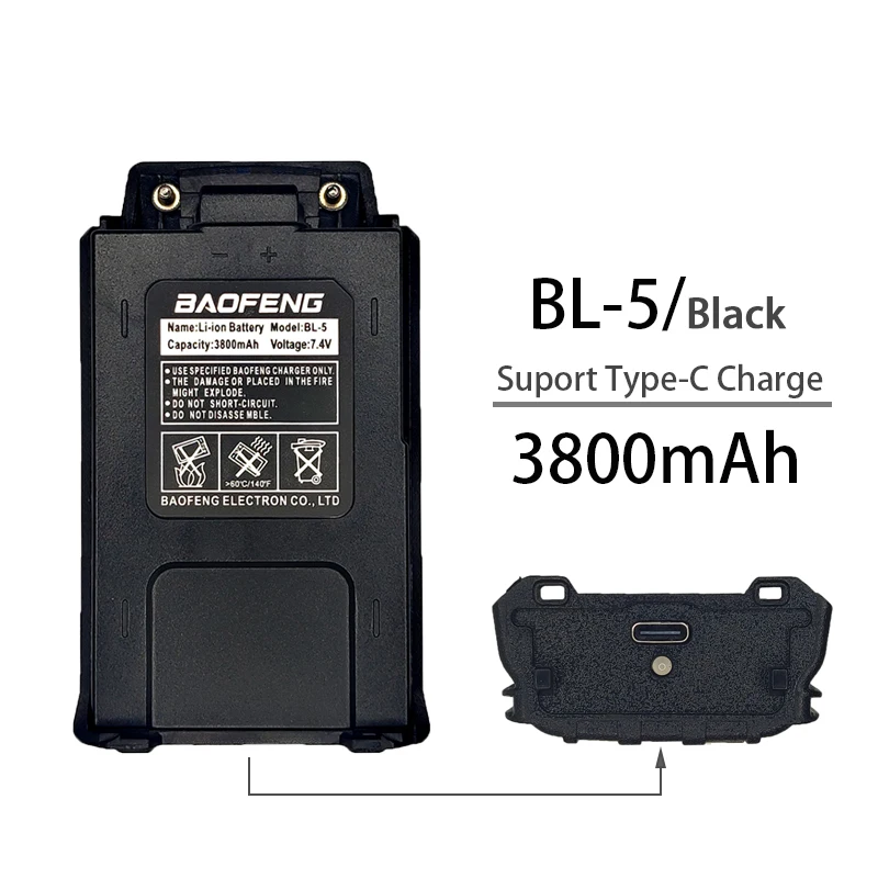 

Аккумулятор для портативной рации Baofeng, USB Type-C, 3800 мАч