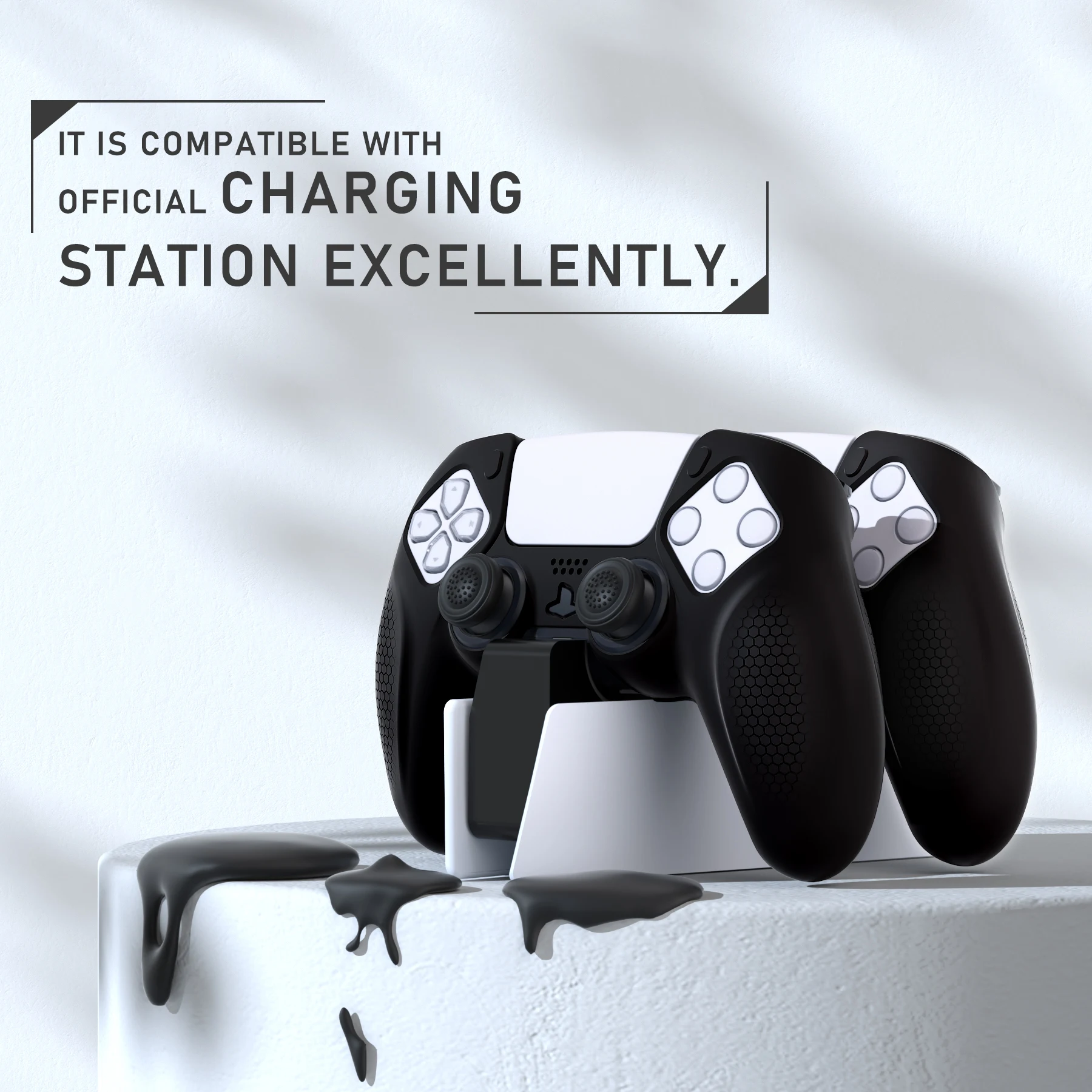 Нескользящий силиконовый чехол PlayVital Ninja Edition для беспроводного контроллера ps5