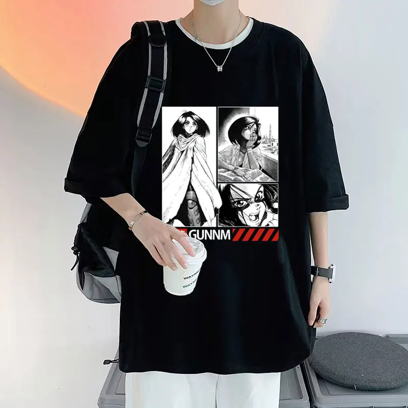 

Anime Gunnm Battle Angel Print Tshirt Tops Men Women Oversized Loose T-shirts Unisex Fashion Casual Trend T Shirt Short Sleeve